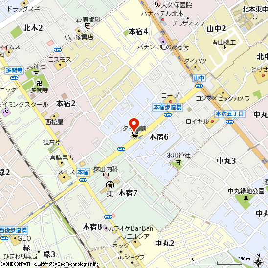 タイヤ館 北本付近の地図